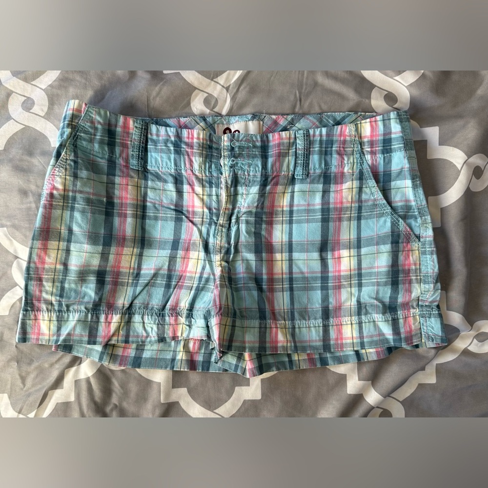 SO Plaid Women Shorts - Blue and Pink